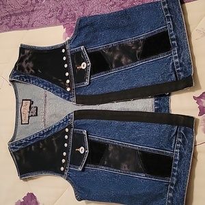Vintage Carol Little Street Wear denim vest, M